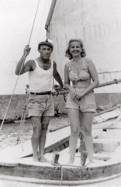 Gabicce Mare estate 1954 - Foto ricordo di Mario Tamburini Bayon con l'attrice Silvana Jachino.
