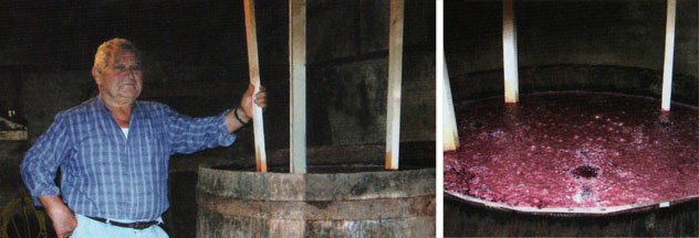 Amarcord Cattolica - Foto ricordo di Sesto Galli accanto al tino mentre all’interno avviene la fermentazione