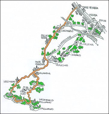 Itinerario ciclistico Rimini Novafeltria San Leo