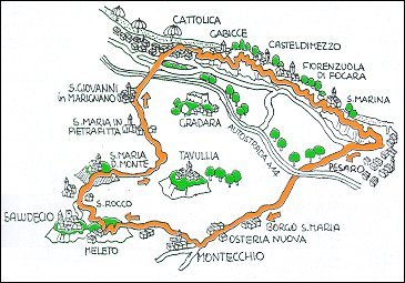 Percorso Cattolica - Pesaro - Tavullia - S. Maria del Monte - Cattolica