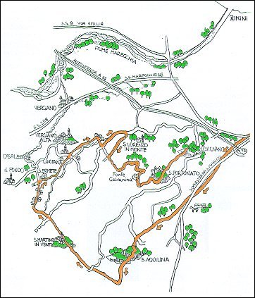 Percorso ciclistico Rimini - Covignano - S. Ermete - Rimini