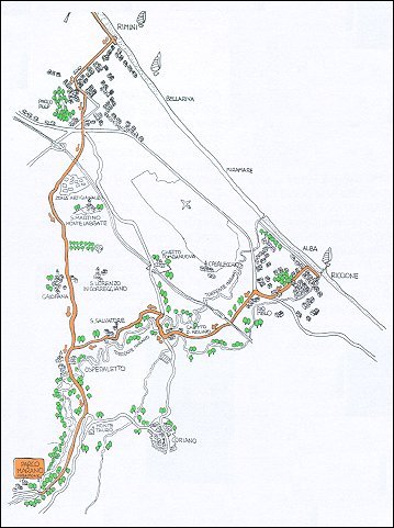 Itinerario ciclistico Riccione - Ospedaletto - Parco del Marano - Ospedaletto - Rimini