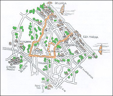 Itinerario ciclistico Bellaria - La Torre - Donegaglia - Igea Marina