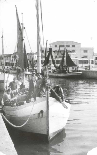 Portocanale Gabicce Mare - Cattolica, primi anni Cinquanta.